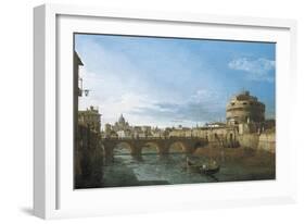 Tiber River and Castel Sant'Angelo, Rome, Circa 1742-Bernardo Bellotto-Framed Giclee Print