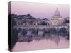 Tiber River and St. Peter's Basilica-Merrill Images-Stretched Canvas