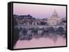 Tiber River and St. Peter's Basilica-Merrill Images-Framed Stretched Canvas