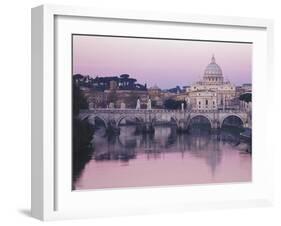 Tiber River and St. Peter's Basilica-Merrill Images-Framed Premium Photographic Print