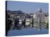 Tiber River and St. Peter's Basilica-Merrill Images-Stretched Canvas