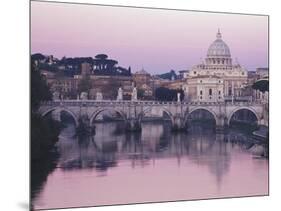 Tiber River and St. Peter's Basilica-Merrill Images-Mounted Photographic Print