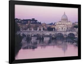 Tiber River and St. Peter's Basilica-Merrill Images-Framed Photographic Print