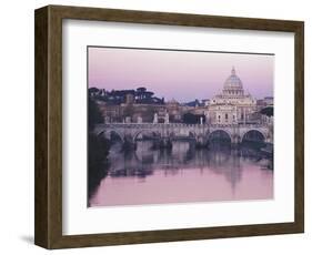 Tiber River and St. Peter's Basilica-Merrill Images-Framed Photographic Print