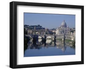 Tiber River and St. Peter's Basilica-Merrill Images-Framed Photographic Print