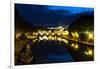 Tiber River at Night, Rome, Italy-George Oze-Framed Photographic Print