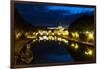 Tiber River at Night, Rome, Italy-George Oze-Framed Photographic Print