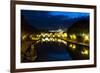 Tiber River at Night, Rome, Italy-George Oze-Framed Photographic Print