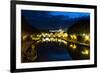 Tiber River at Night, Rome, Italy-George Oze-Framed Photographic Print