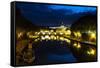 Tiber River at Night, Rome, Italy-George Oze-Framed Stretched Canvas