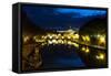 Tiber River at Night, Rome, Italy-George Oze-Framed Stretched Canvas