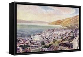 Tiberius and the Sea of Galilee, Israel, C.1910-null-Framed Stretched Canvas