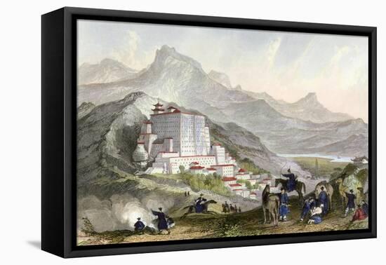 Tibet Lhasa Potala Palace-Thomas Allom-Framed Stretched Canvas