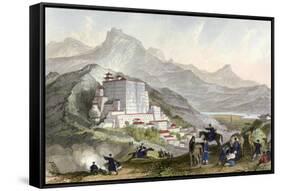 Tibet Lhasa Potala Palace-Thomas Allom-Framed Stretched Canvas