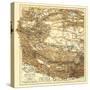 Tibet - Panoramic Map-Lantern Press-Stretched Canvas