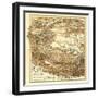 Tibet - Panoramic Map-Lantern Press-Framed Art Print