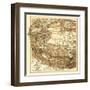 Tibet - Panoramic Map-Lantern Press-Framed Art Print