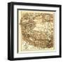 Tibet - Panoramic Map-Lantern Press-Framed Art Print