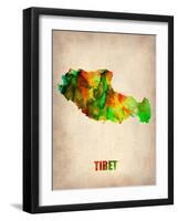 Tibet Watercolor Map-NaxArt-Framed Art Print