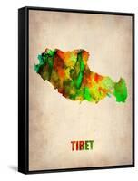 Tibet Watercolor Map-NaxArt-Framed Stretched Canvas