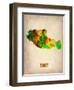 Tibet Watercolor Map-NaxArt-Framed Art Print