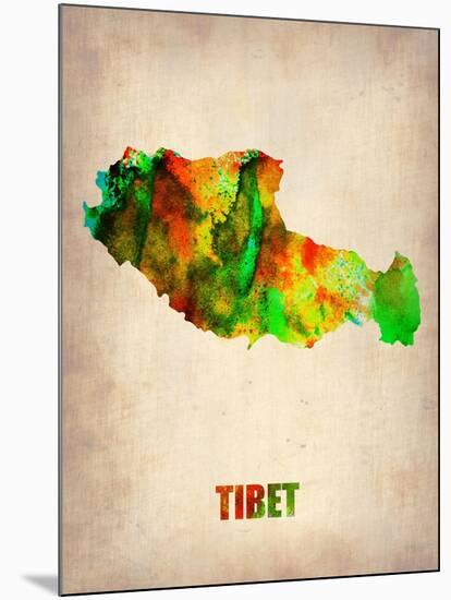 Tibet Watercolor Map-NaxArt-Mounted Art Print