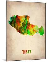 Tibet Watercolor Map-NaxArt-Mounted Art Print