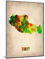 Tibet Watercolor Map-NaxArt-Mounted Art Print