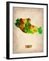 Tibet Watercolor Map-NaxArt-Framed Art Print