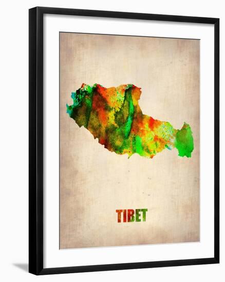 Tibet Watercolor Map-NaxArt-Framed Art Print