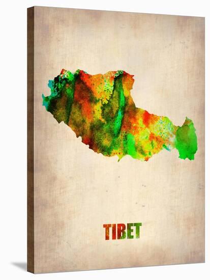 Tibet Watercolor Map-NaxArt-Stretched Canvas