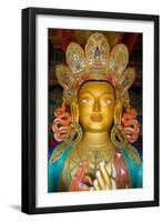 Tibetan Buddhism (Tantric B., Vajrayana, Gelugpa): Top of 15M Statue of Maitreya Buddha (Aka.…-null-Framed Giclee Print