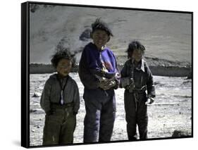 Tibetan Children-Michael Brown-Framed Stretched Canvas