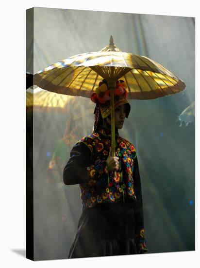 Tibetan Dance Performance, Deqin Tibetan Autonomous Prefecture, Yunnan Province, China-Pete Oxford-Stretched Canvas