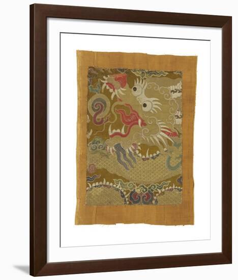 Tibetan Fragment, with Dragon-Oriental School -Framed Premium Giclee Print