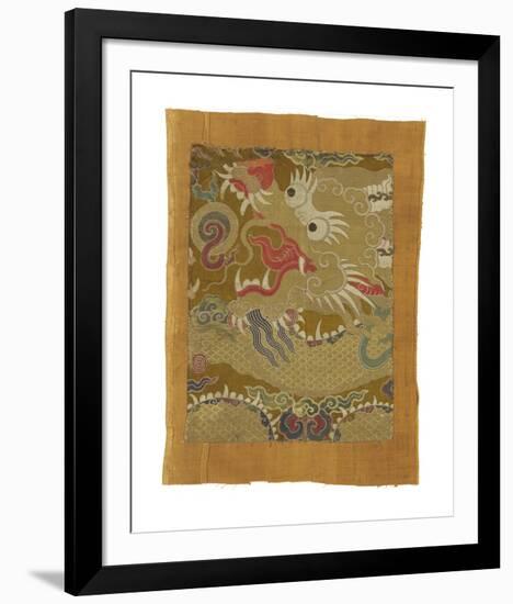 Tibetan Fragment, with Dragon-Oriental School -Framed Premium Giclee Print