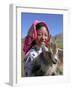 Tibetan Girl Holding Sheep in the Meadow, East Himalayas, Tibet, China-Keren Su-Framed Photographic Print