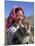 Tibetan Girl Holding Sheep in the Meadow, East Himalayas, Tibet, China-Keren Su-Mounted Photographic Print