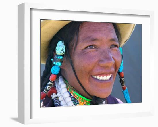 Tibetan Girl, Tibet, China-Keren Su-Framed Photographic Print