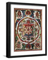 Tibetan Mandala known as the Four Heavenly Kings, Tibetan Civilization, 18th Century-null-Framed Giclee Print