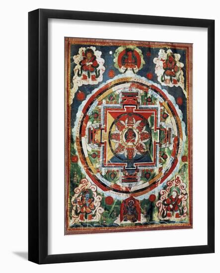 Tibetan Mandala known as the Four Heavenly Kings, Tibetan Civilization, 18th Century-null-Framed Giclee Print