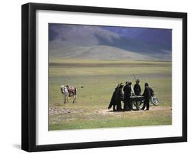 Tibetan Men Play Pool-null-Framed Premium Photographic Print