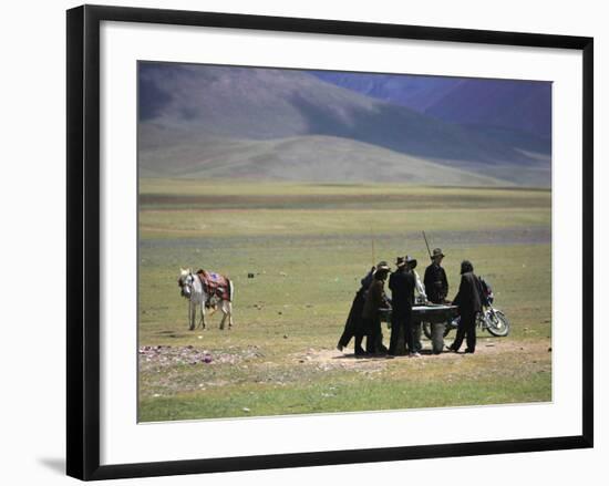 Tibetan Men Play Pool-null-Framed Photographic Print