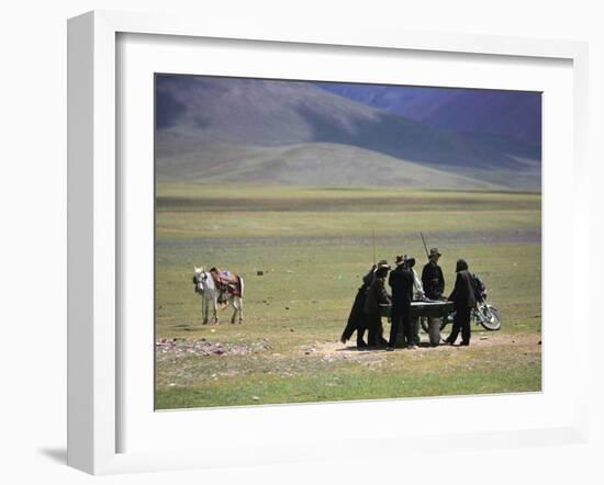 Tibetan Men Play Pool-null-Framed Photographic Print