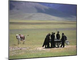 Tibetan Men Play Pool-null-Mounted Photographic Print