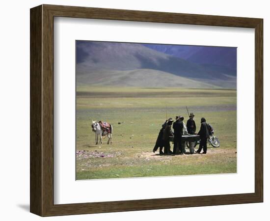 Tibetan Men Play Pool-null-Framed Photographic Print