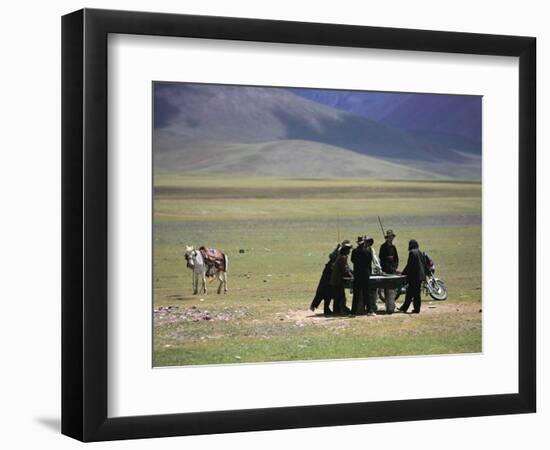 Tibetan Men Play Pool-null-Framed Photographic Print