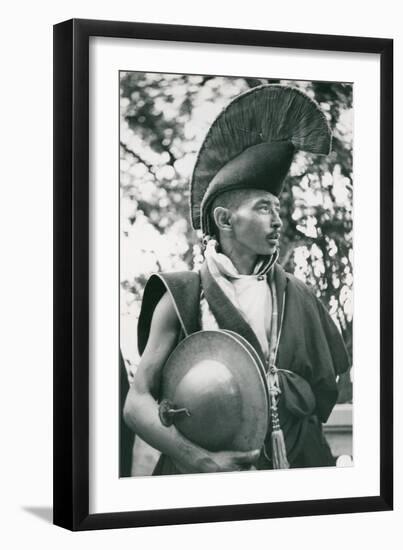 Tibetan Monk with Cymbals-null-Framed Art Print