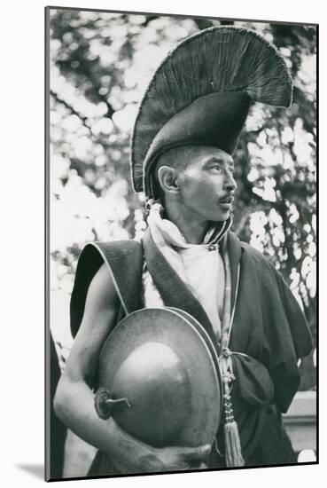 Tibetan Monk with Cymbals-null-Mounted Art Print