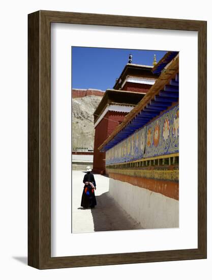 Tibetan Pilgrim Circling the Base of Kumbum Chorten (Stupa) in the Palcho Monastery at Gyantse-Simon Montgomery-Framed Photographic Print